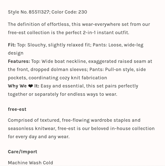 Free People TRINA SET Euc - Picture 4 of 4